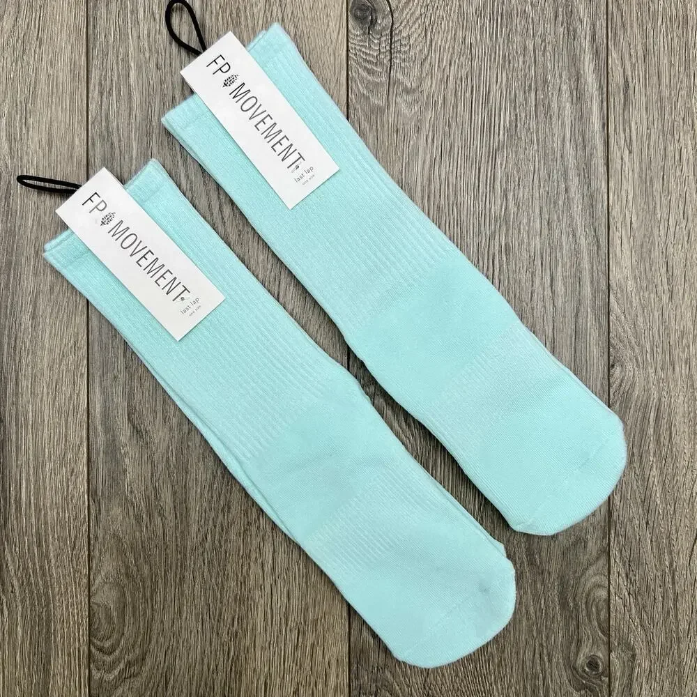 2 Pack Free People Movement Last Lap Tube Socks White Pistachio One Size